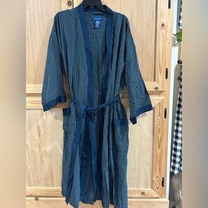 Towncraft Navy Plaid Bathrobe